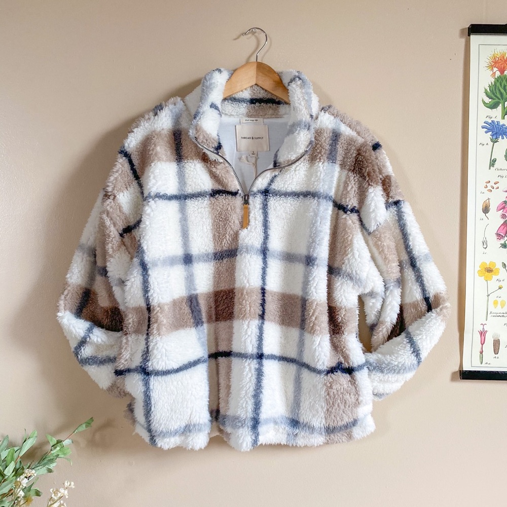 Plaid Sherpa Quarterzip